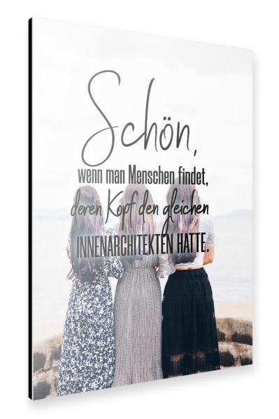 Alu-Dibond "Schön, wenn man Menschen findet" 30x20 cm artboxONE
