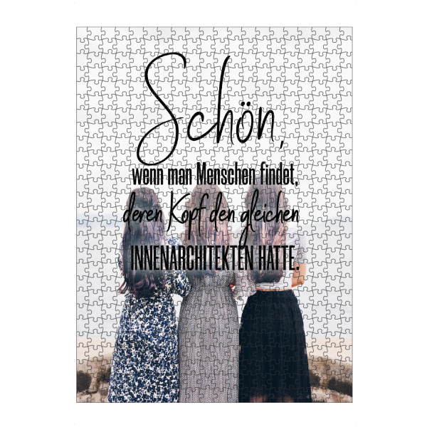 artboxONE Puzzle "Schön, wenn man Menschen findet" artboxONE - Typografie,Menschen,Schwarzweiß