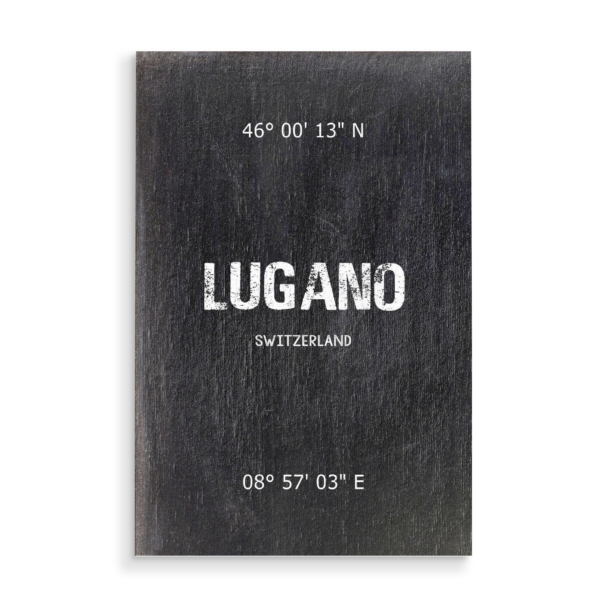 Holzbild "Lugano Wall Art" artboxONE - Städte,Reise,Schwarzweiß - Lugano,Switzerland,Art