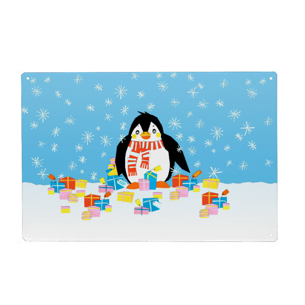 Holzbild "Christmas Penguin" artboxONE - Für Kinder,Weihnachten
