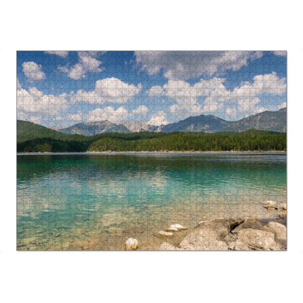 Puzzle Ravensburger "Sommertag am Eibsee" artboxONE - Natur - Eibsee,Berge,Alpen,Garmisch,Bayern,Deutschland,Alpensee,Sommer - Bild eibsee