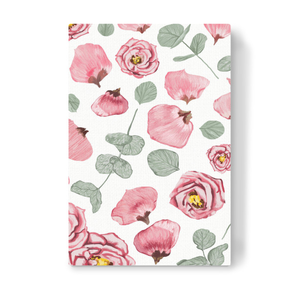 Leinwandbild "Rosy Romance" artboxONE - Floral - Graphic design,Watercolor,Roses,Rose,Romance,Summer,Floral,Nature,Botanical,Petals,Leaves,Blush,Mint