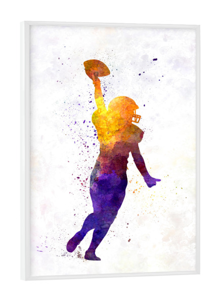 Poster mit weißem Rahmen "American football female" artboxONE - Für Kinder,Abstrakt,Sport,Sport / Fußball,Sport / Motivation,Für Mama,Für Papa