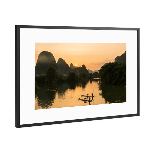 Poster mit Rahmen Schwarz (Metallic) "Südchina" artboxONE - Natur,Reise,Reise / Asien,Reise / Länder