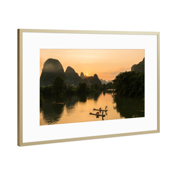 Poster mit Rahmen Gold "Südchina" artboxONE - Natur,Reise,Reise / Asien,Reise / Länder