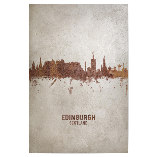 Poster "Edinburgh Scotland Rusty Skyline" artboxONE - Städte - Edinburgh,Edinburgh skyline,Rust