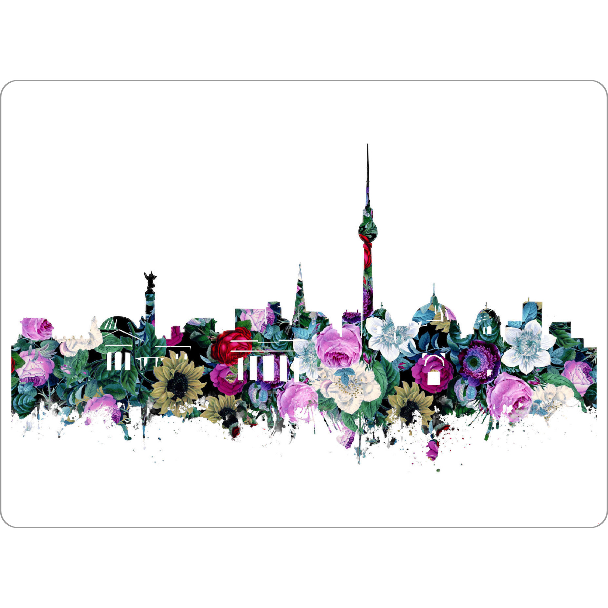 Tischset "Berlin city skyline floral" artboxONE - Städte,Städte / Berlin,Reise,Floral,Architektur