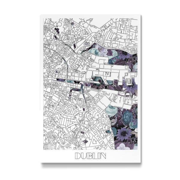 Galerie-Print "Dublin city map floral" 30x20 cm artboxONE