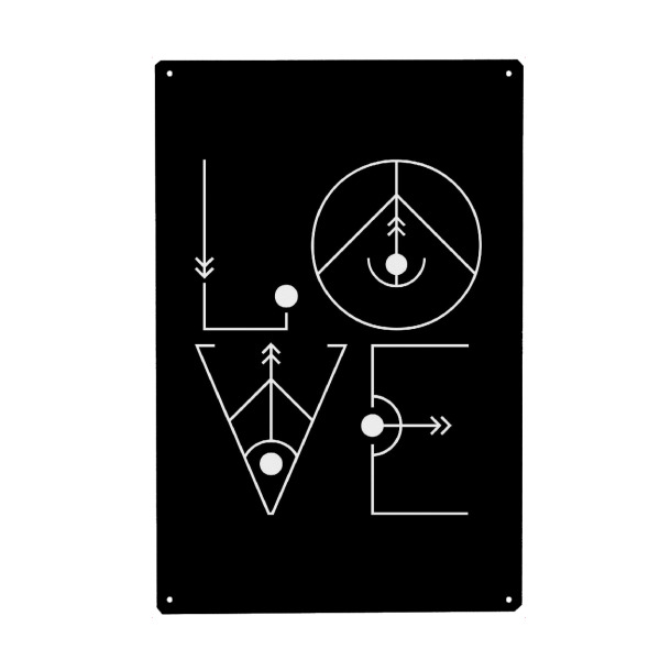 Holzbild "LOVE - black" artboxONE - Typografie,Schwarzweiß,Liebe