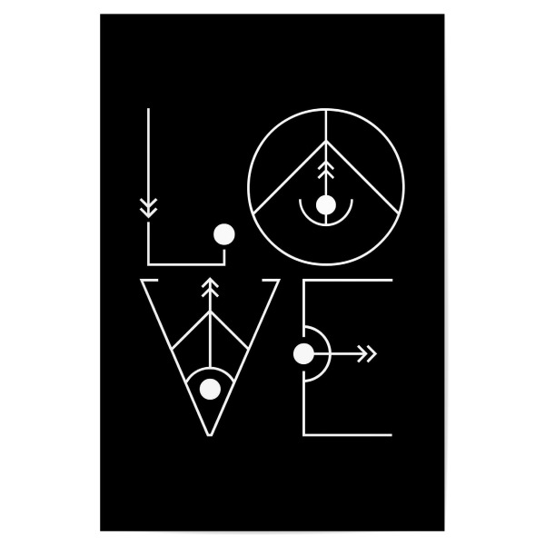 Poster "LOVE - black" artboxONE - Typografie,Schwarzweiß,Liebe
