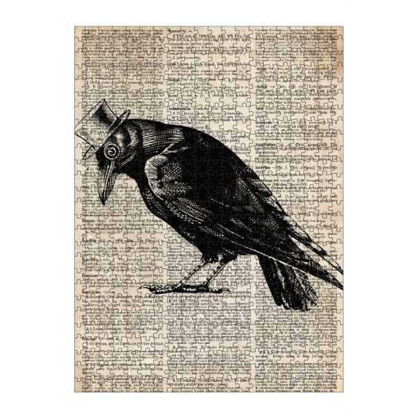 Puzzle Ravensburger "Steampunk Rabe" artboxONE - Tiere,Schwarzweiß - Hut,Vogel,Tier,Wörterbuch,Antik,Vintage,Gentleman,Rabe,Steampunk - Bild hut