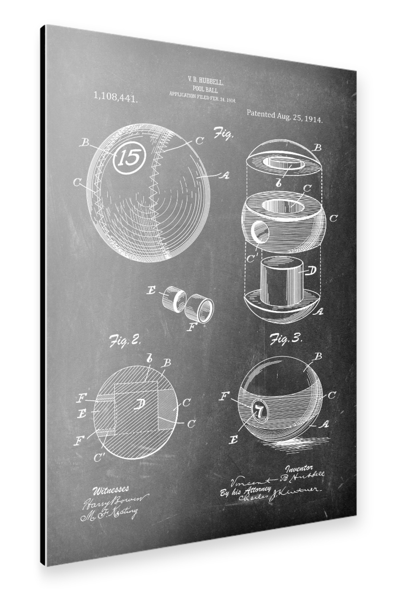 Alu-Dibond "Billiard Ball (Tafel)" 75x50 cm artboxONE