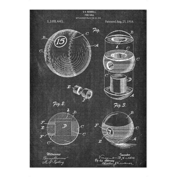 Puzzle Ravensburger "Billiard Ball (Tafel)" artboxONE - Schwarzweiß,Sport,Männer