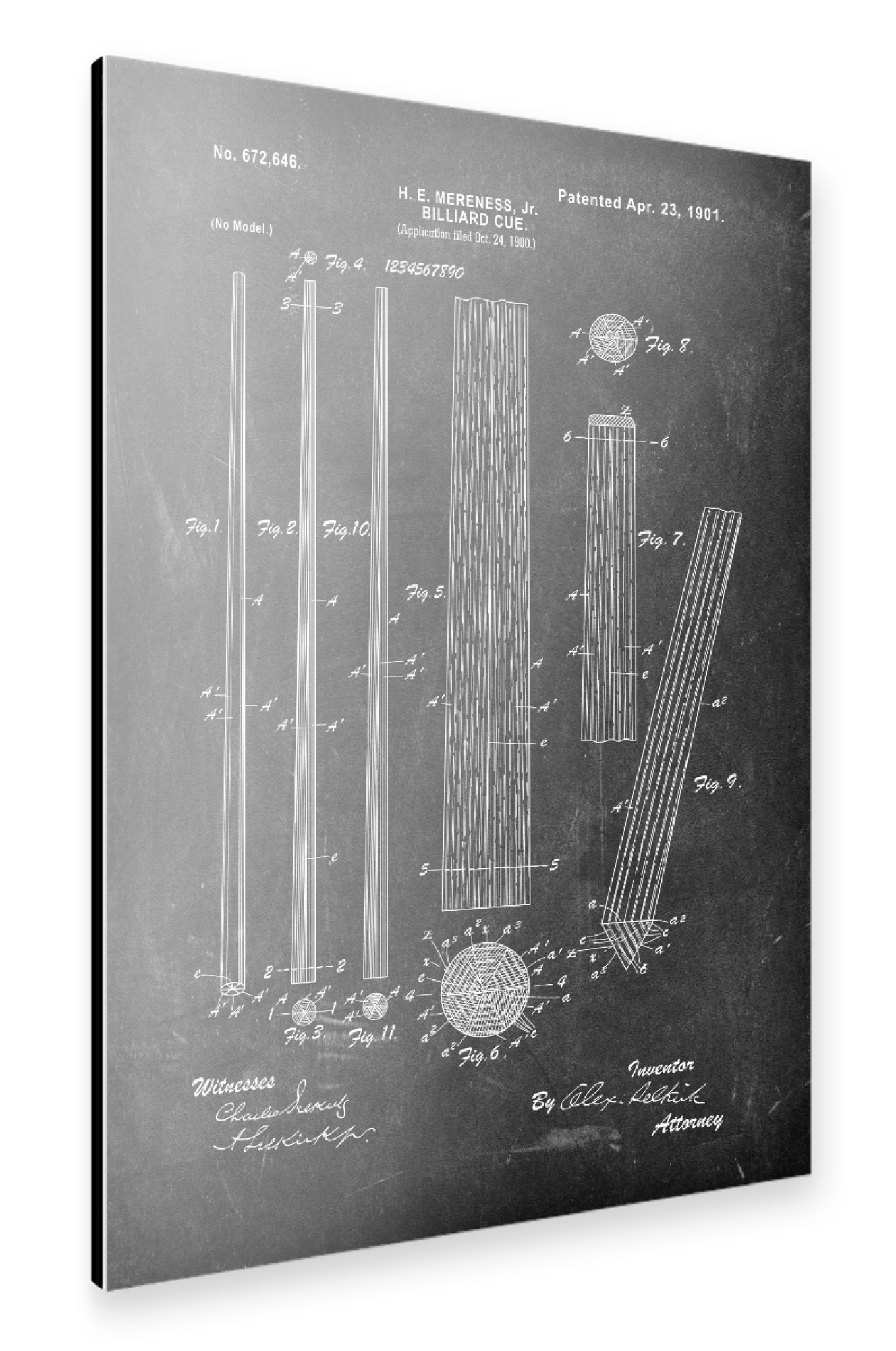 Alu-Dibond "Billard Queue (Tafel)" 30x20 cm artboxONE