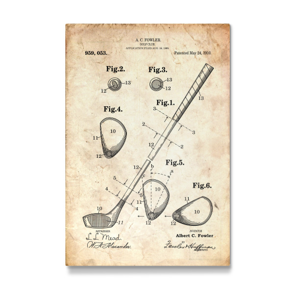 Galerie-Print "Golfschläger patent (Antik)" 30x20 cm artboxONE