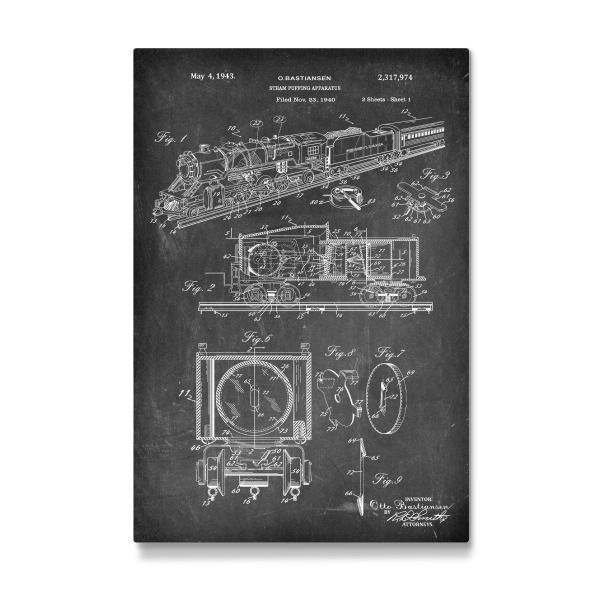 Galerie-Print "Retro Zug Patent (Tafel)" 30x20 cm artboxONE