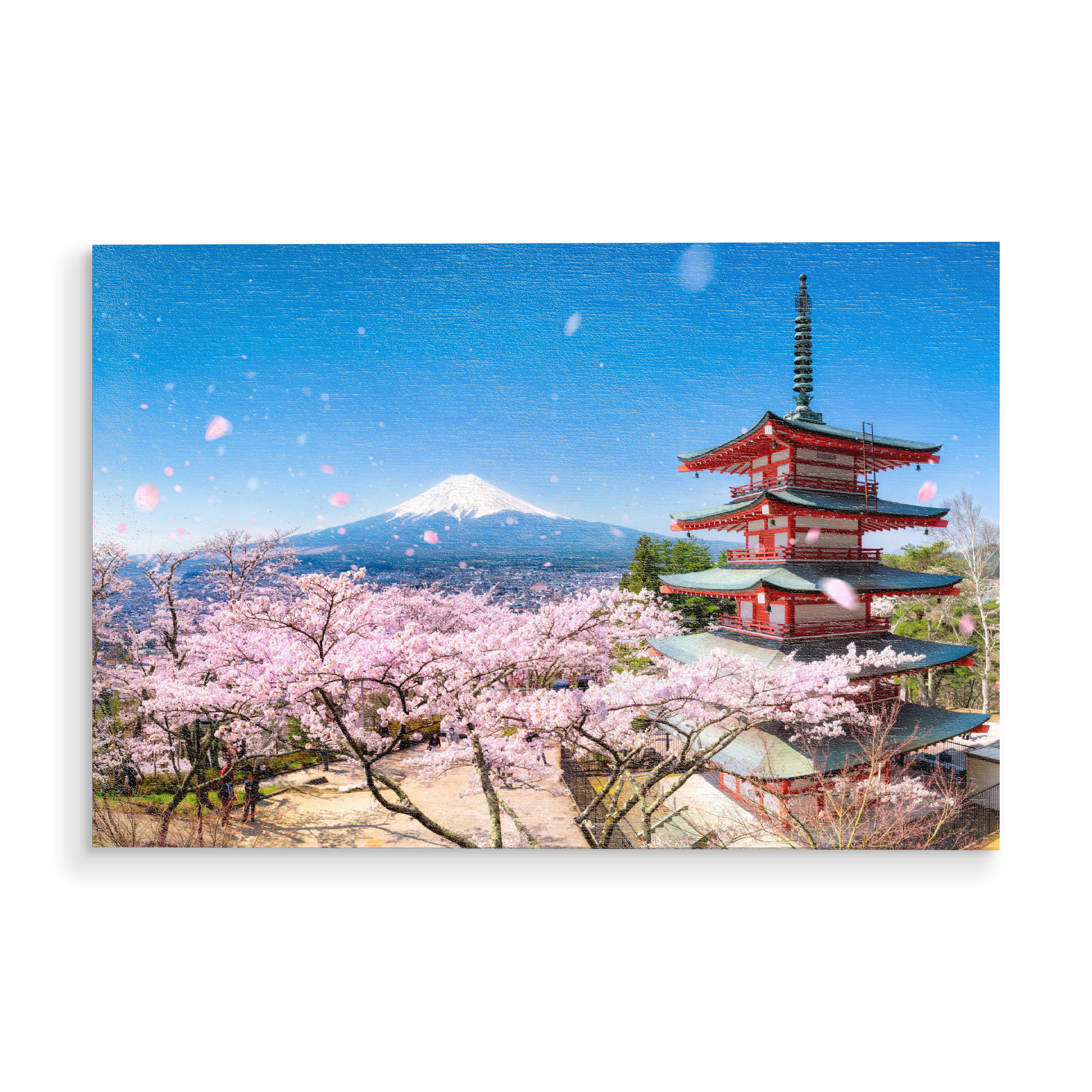 Holzbild "Berg Fuji im Frühling, Japan" artboxONE - Reise,Reise / Länder,Buchstaben / F,Buchstaben / J