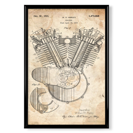 Motorrad Motor Patent (Antik)