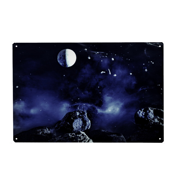 Holzbild "Universum blau" artboxONE - Abstrakt - Universum,Galaxy,Mond