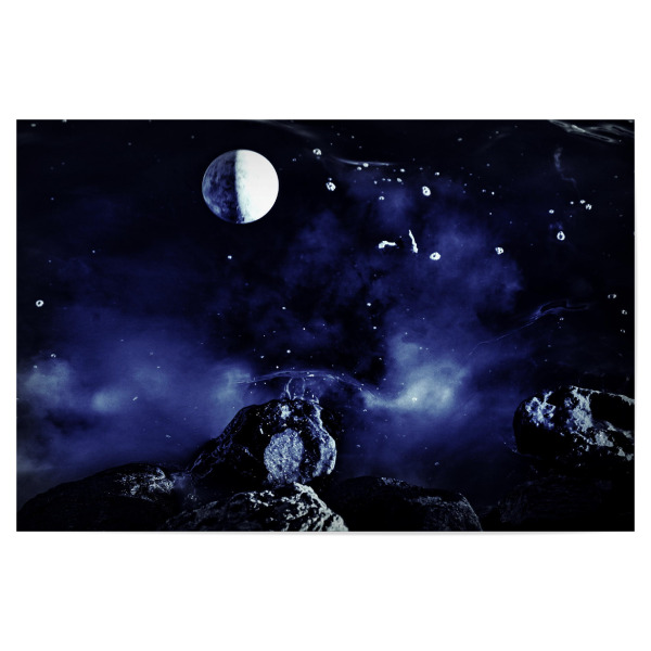 Poster 30x20 cm "Universum blau" artboxONE - Abstrakt - Universum,Galaxy,Mond