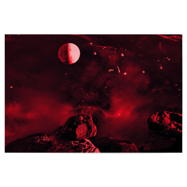 Poster 30x20 cm "Universum rot" artboxONE - Abstrakt - Universum,Galaxy,Mond
