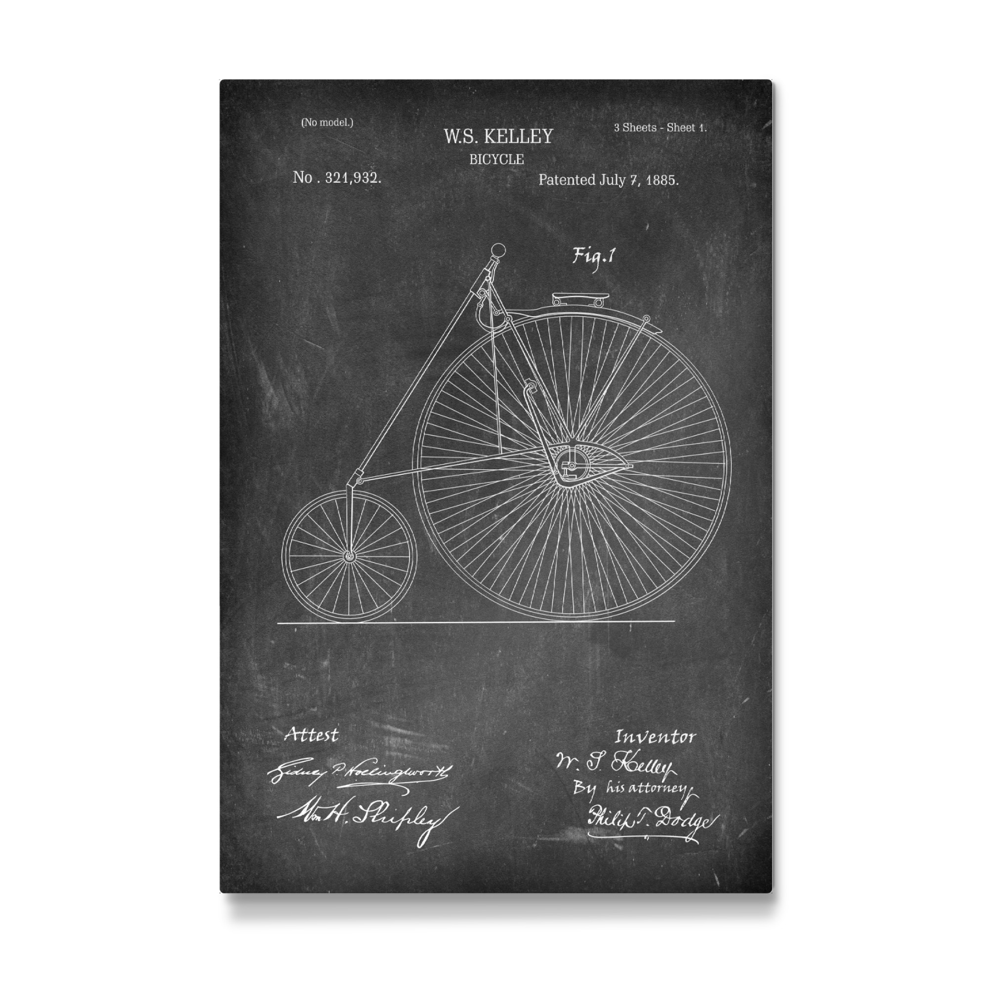 Galerie-Print "Vintage Fahrrad III (Tafel)" 75x50 cm artboxONE