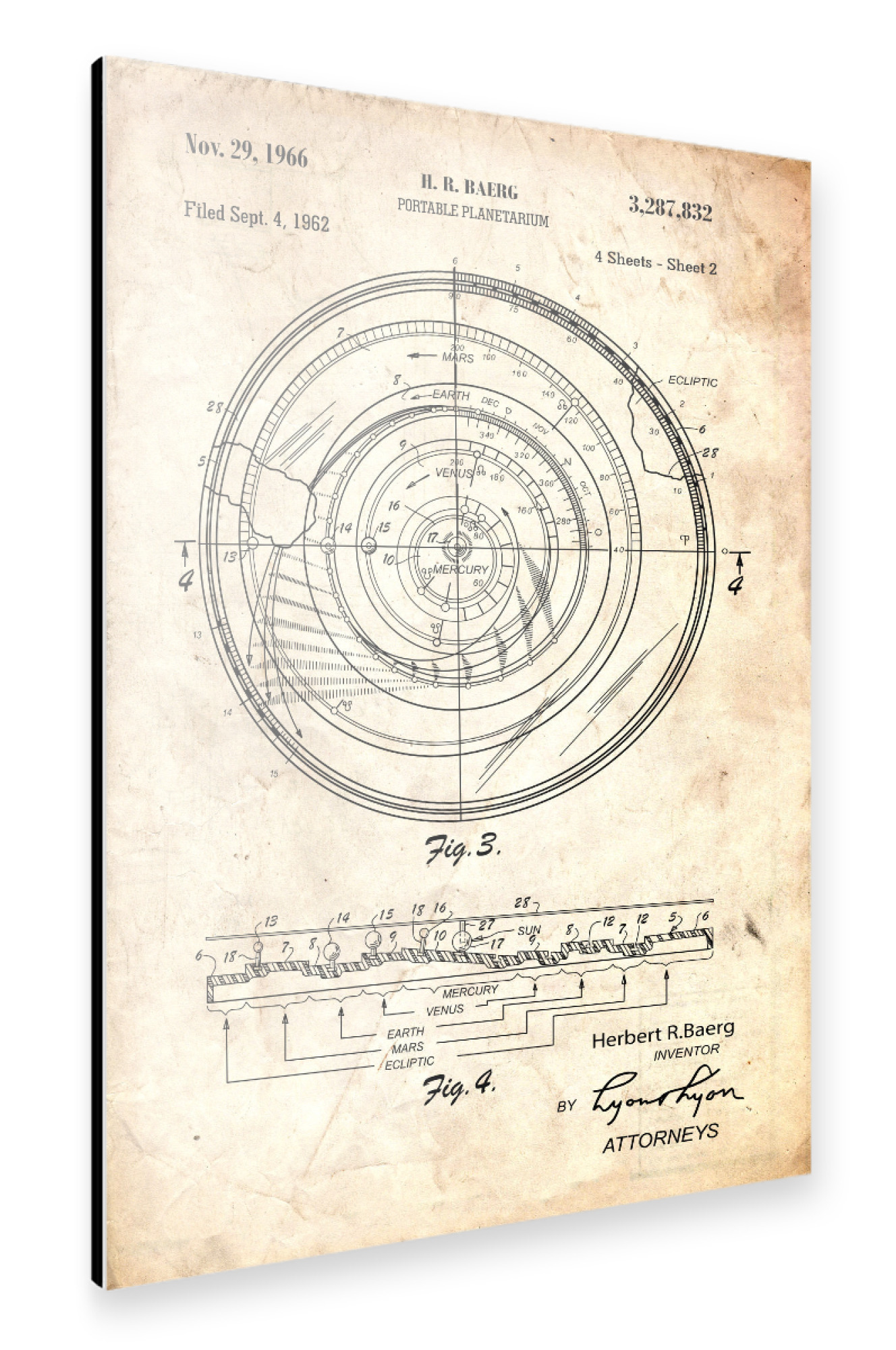 Alu-Dibond "Astronomie: Planetarium (Antik)" 30x20 cm artboxONE
