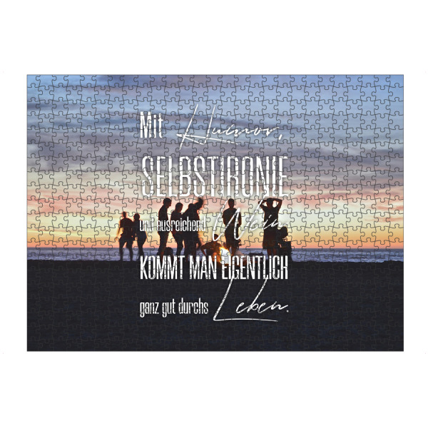 artboxONE Puzzle "Mit Humor" artboxONE - Typografie,Menschen - Humor,Selbstironie,Wein,Leben,Wine,Life,Inspiration,Motivation - Bild humor