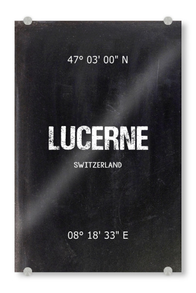 Acrylglasbild "Lucerne Wall Art" artboxONE - Städte,Reise,Schwarzweiß,Städte / Weitere - Lucerne,Switzerland,Art