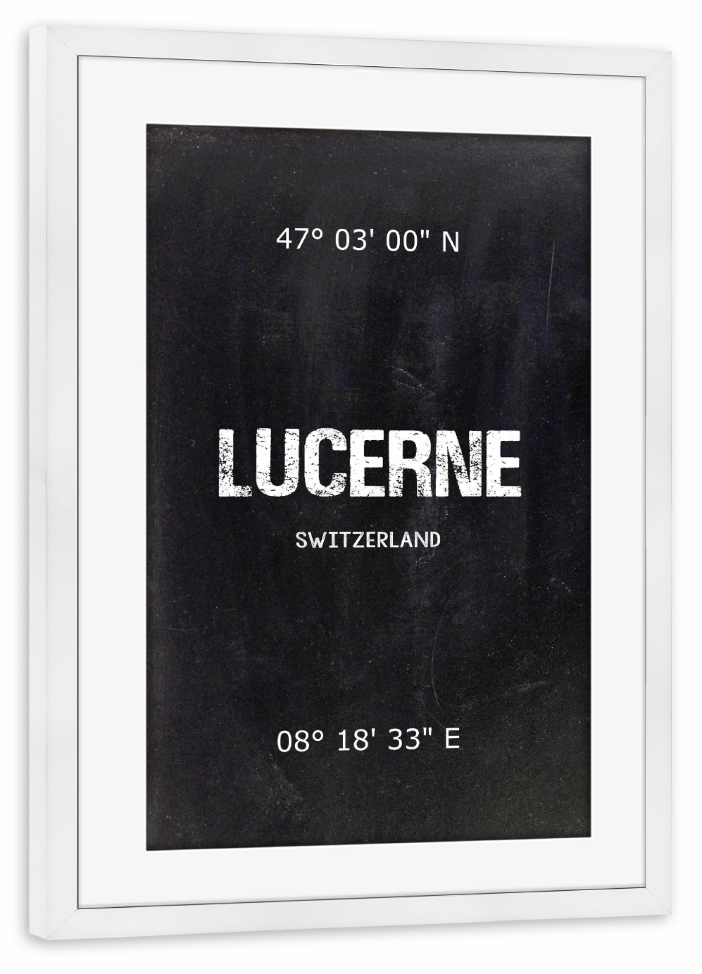 Poster mit Rahmen weiß "Lucerne Wall Art" artboxONE - Städte,Reise,Schwarzweiß,Städte / Weitere - Lucerne,Switzerland,Art