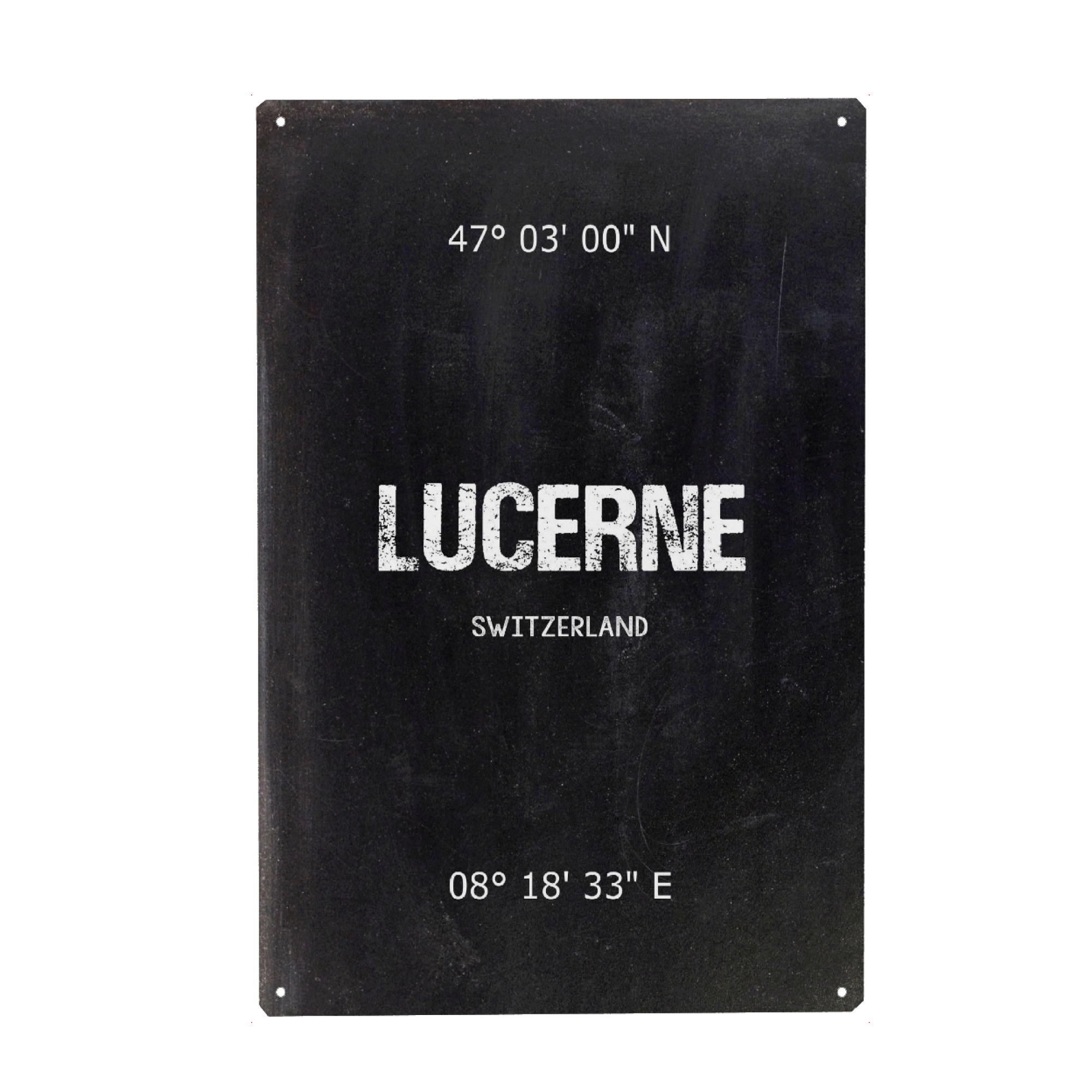 Metall Poster "Lucerne Wall Art" artboxONE - Städte,Reise,Schwarzweiß,Städte / Weitere - Lucerne,Switzerland,Art - Blechschild