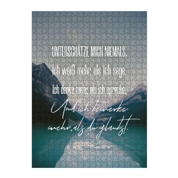 Puzzle Ravensburger "Unterschätze mich niemals" artboxONE - Typografie,Natur,Menschen