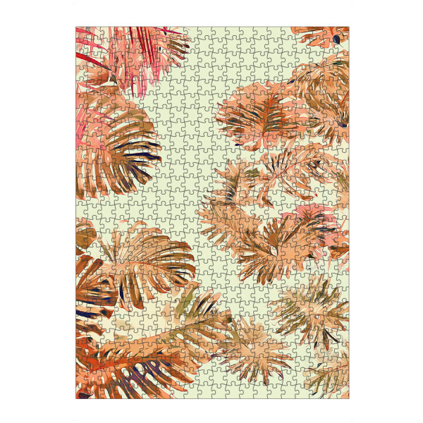 artboxONE Puzzle "Stay Tropical" artboxONE - Natur - Graphic design,Tropical,Nature,Monstera,Exotic,Botanical,Leaves,Summer,Blush,Yellow,Green,Pink