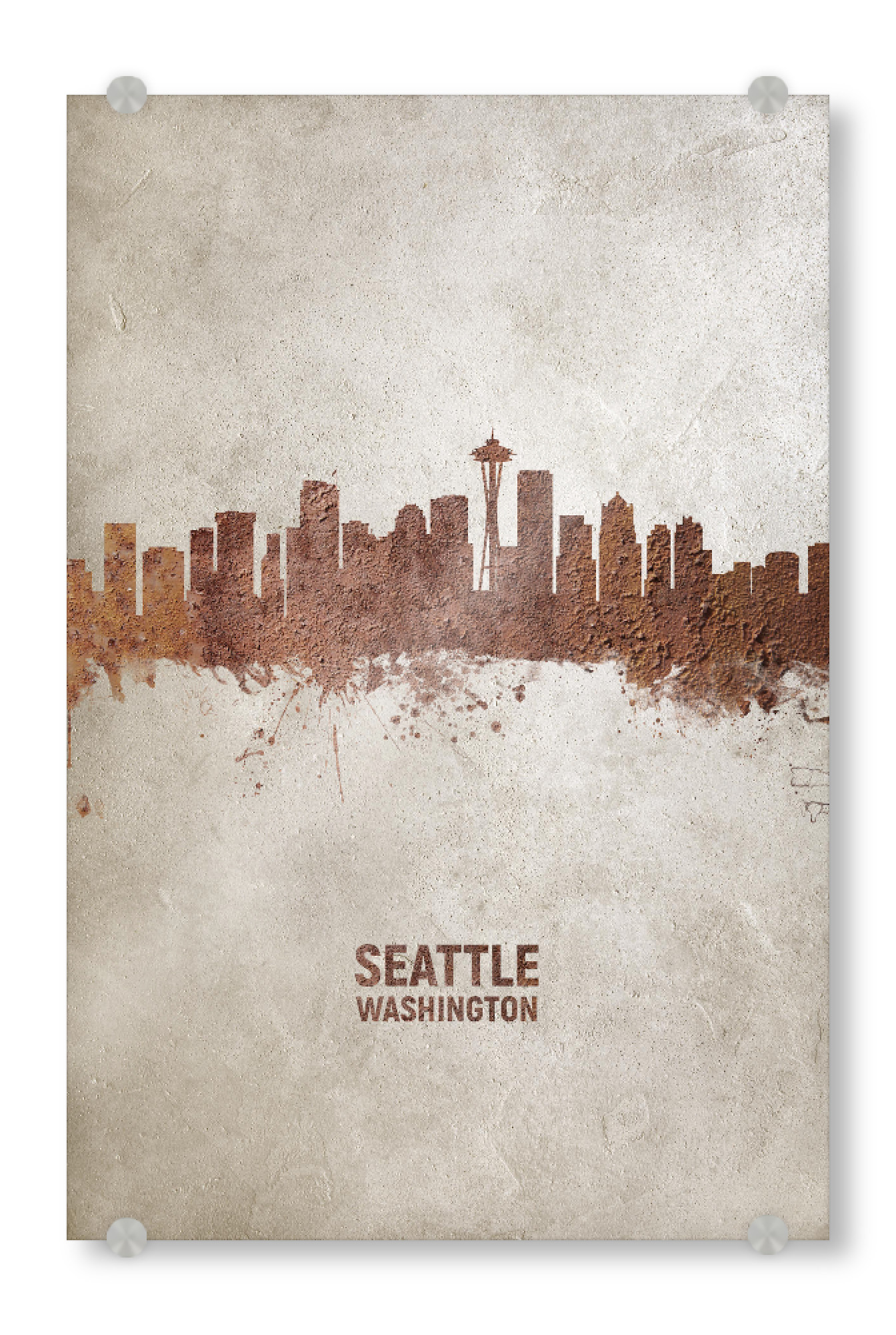 Acrylglasbild "Seattle Washington Rusty Skyline" artboxONE - Städte - Seattle,Seattle skyline,Rust