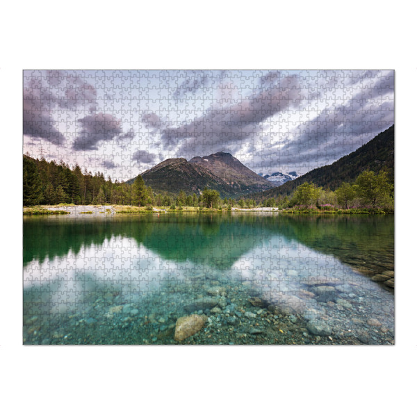 Puzzle Ravensburger "See im Berninatal" artboxONE - Natur - See,Schweiz,Landschaft,Bernina,Morteratsch,Wald,Berge - Bild see