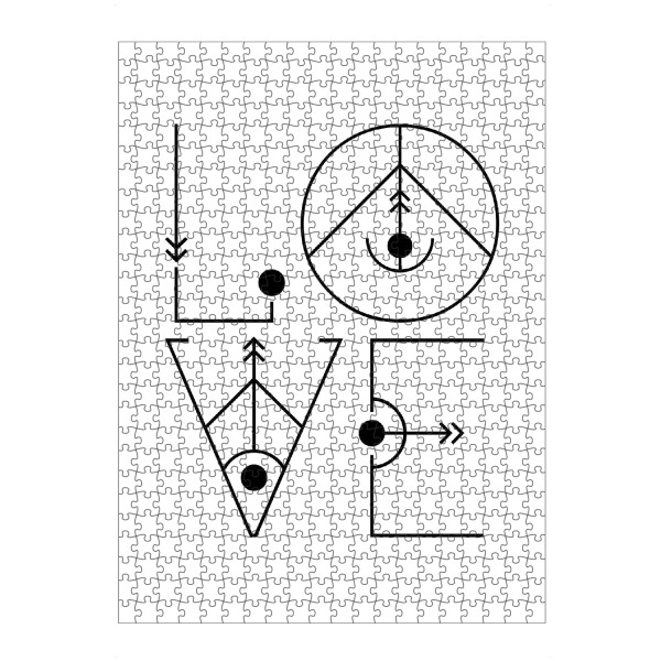 Puzzle Ravensburger "LOVE - white" artboxONE - Typografie,Liebe