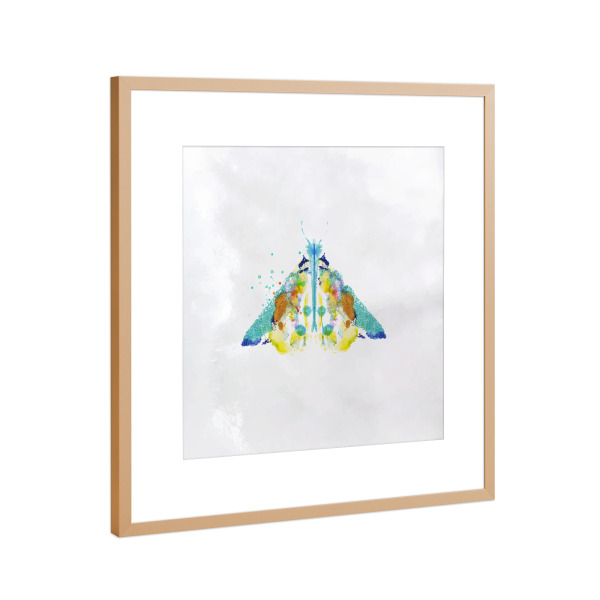 Poster mit Rahmen Kupfer "Monotype vivid moth color" artboxONE - Abstrakt