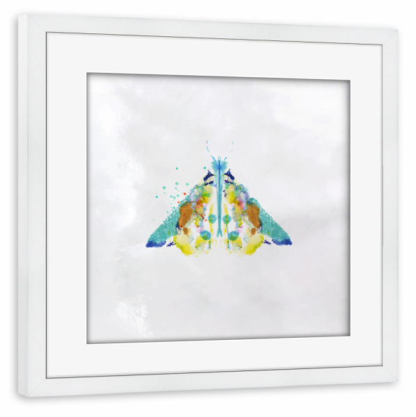 Poster mit Rahmen weiß "Monotype vivid moth color" artboxONE - Abstrakt