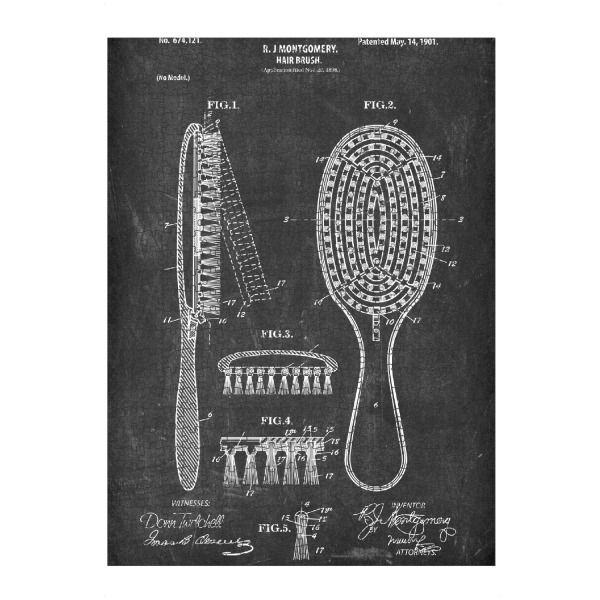 artboxONE Puzzle "Haarbürste Patent (Tafel)" artboxONE - Schwarzweiß,Fashion