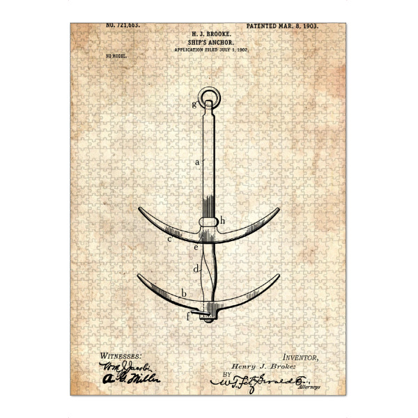 Puzzle Ravensburger "Anker Blaupause (Antik)" artboxONE - Reise,Reise / Strand und Meer