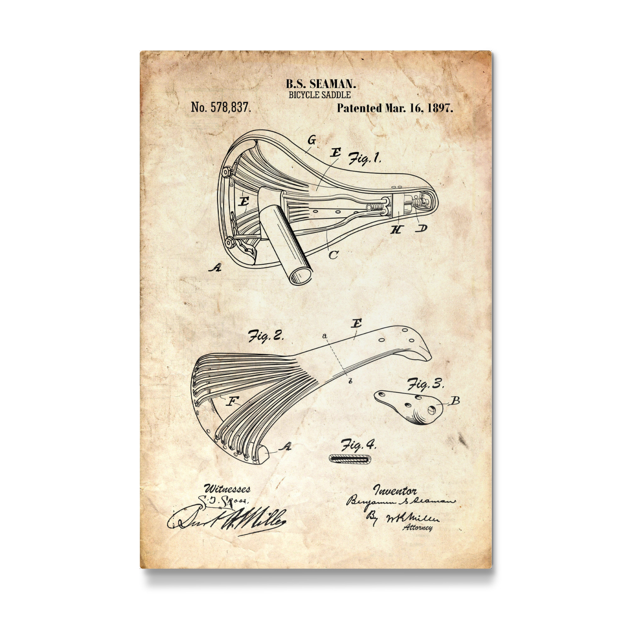 Galerie-Print "Fahrradsattel II (Antik)" 75x50 cm artboxONE