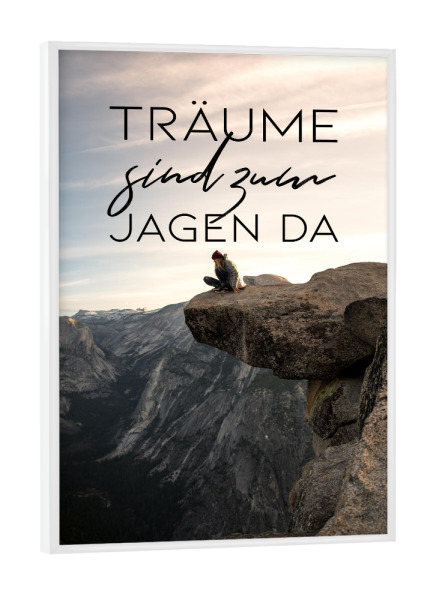 Poster mit weißem Rahmen "Zum Jagen" artboxONE - Typografie,Menschen