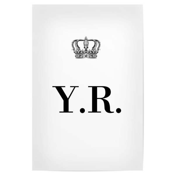 Poster 30x20 cm "King YR" artboxONE - Schwarzweiß,Buchstaben