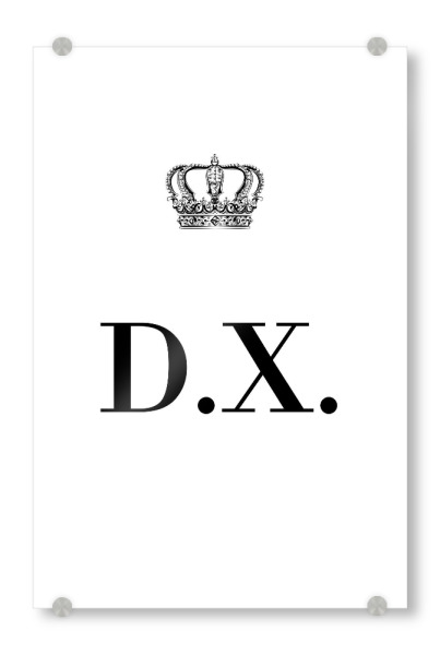 Acrylglasbild "King DX" artboxONE - Schwarzweiß,Buchstaben