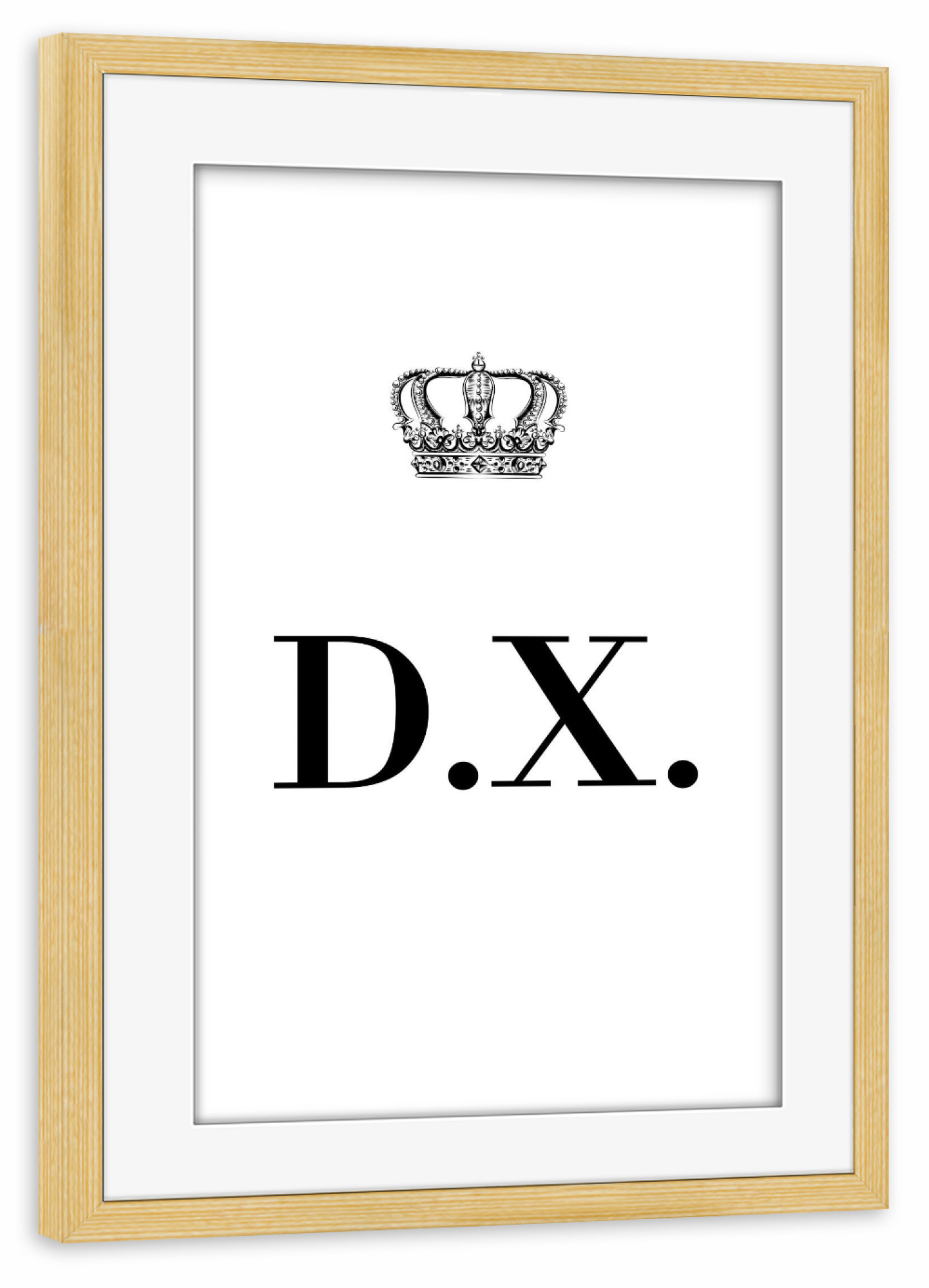 Poster mit Rahmen kiefer "King DX" artboxONE - Schwarzweiß,Buchstaben