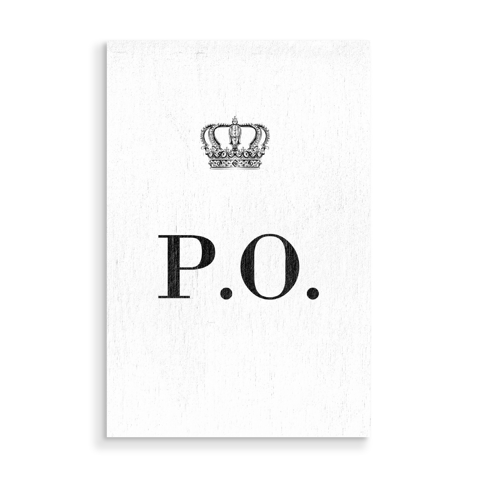 Holzbild "King PO" artboxONE - Schwarzweiß,Buchstaben