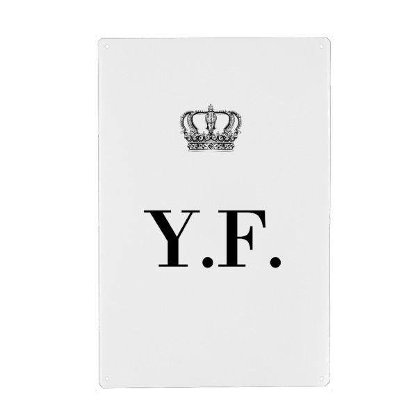 Metall Poster "King YF" artboxONE - Schwarzweiß,Buchstaben