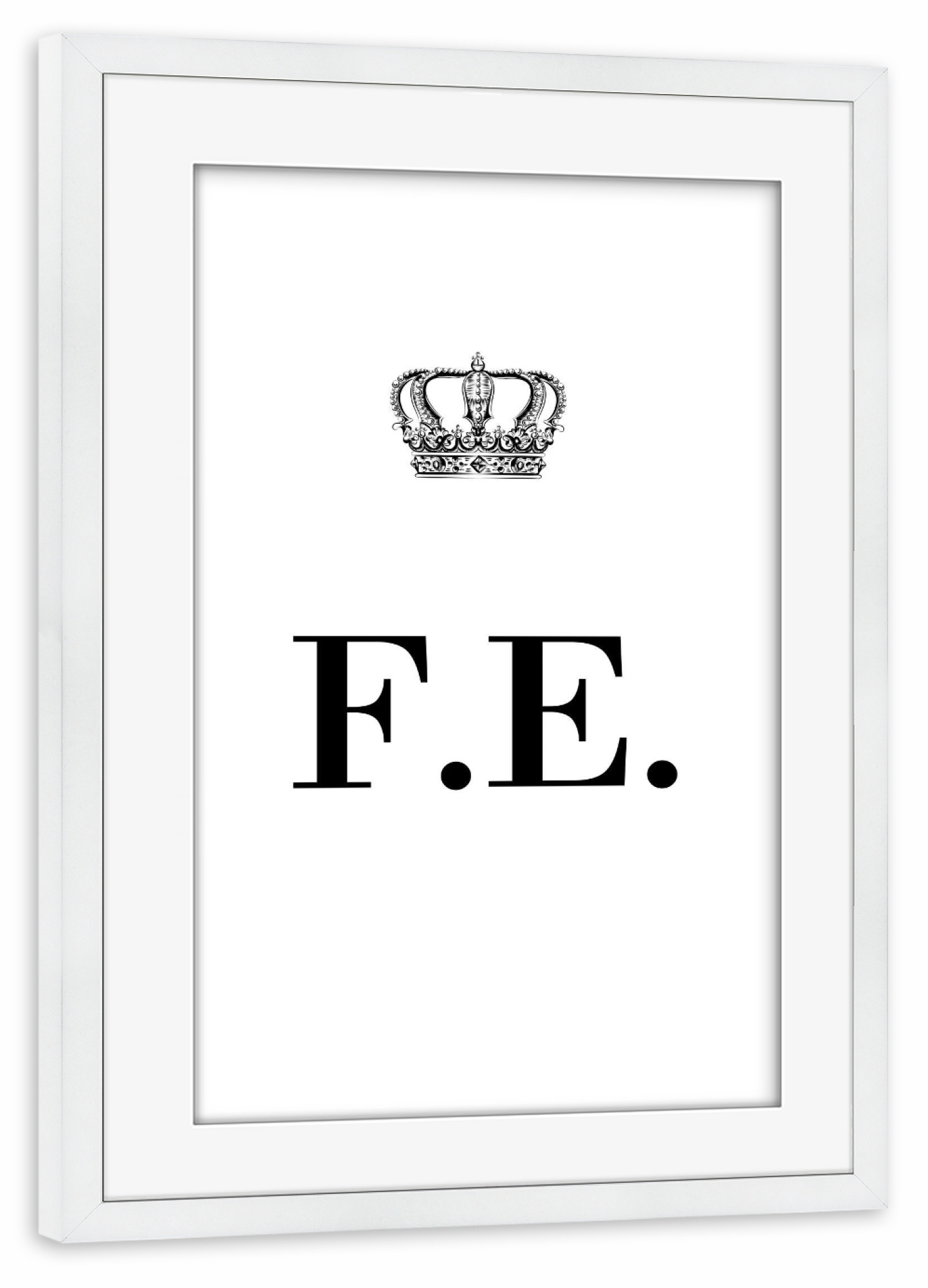 Poster mit Rahmen weiß "King FE" artboxONE - Schwarzweiß,Buchstaben