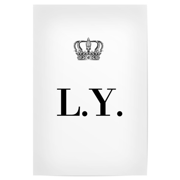 Poster "King LY" artboxONE - Schwarzweiß,Buchstaben