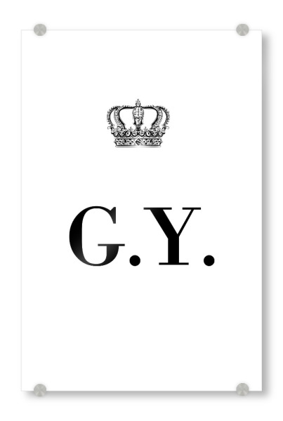 Acrylglasbild "King GY" artboxONE - Schwarzweiß,Buchstaben